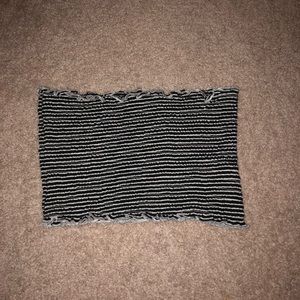 black and white striped tube top size: small